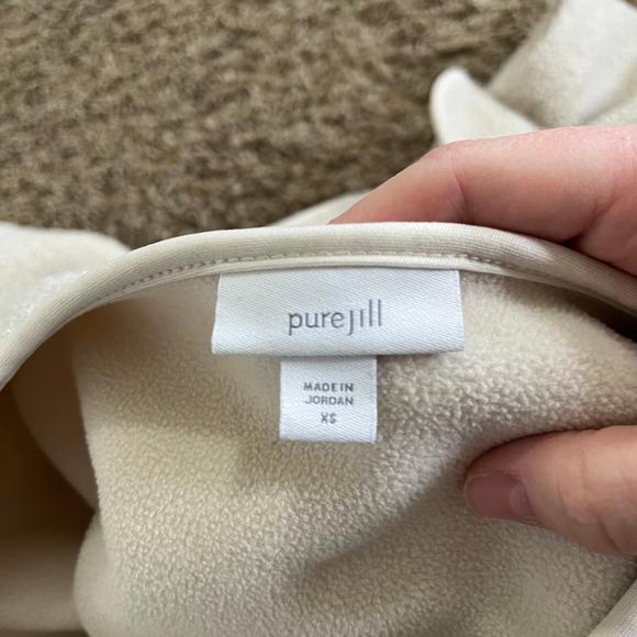 J.Jill Pure Jill Sweater Womens Size XS Cream Fleece Button Front - Picture 3 of 6